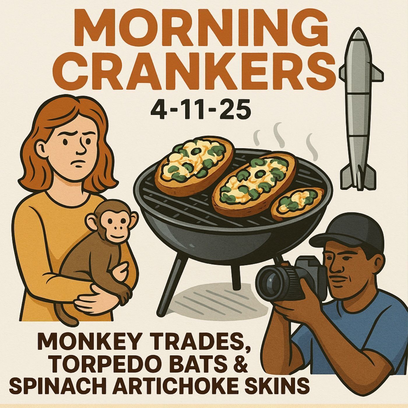 Morning Crankers: Monkey Trades, Torpedo Bats & Spinach Artichoke Skins
