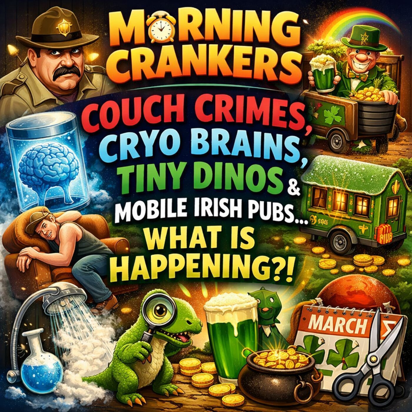 168: Couch Crimes, Cryo Brains, Tiny Dinos & Mobile Irish Pubs… What Is Happening?
