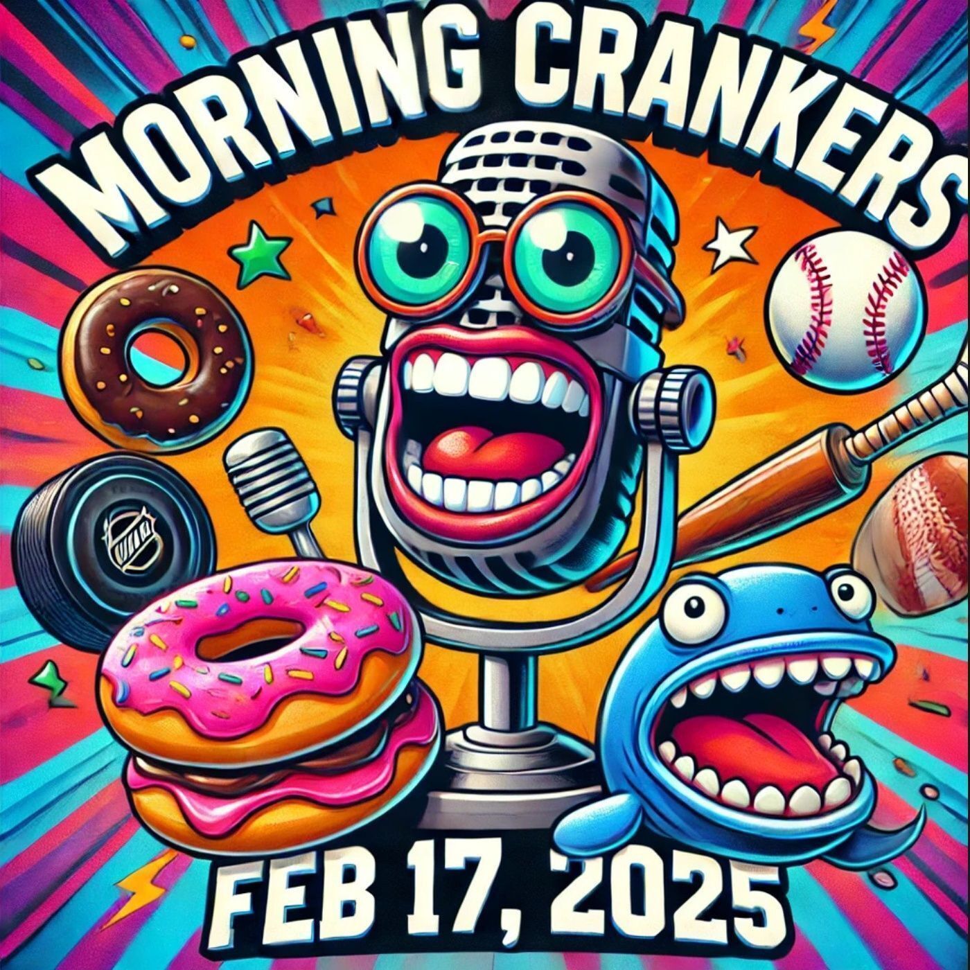 🎙️ Morning Crankers | Presidents Day, Famous Birthdays & Sports Showdown | Donut Review & Whale Poop?! | 2/17/2025